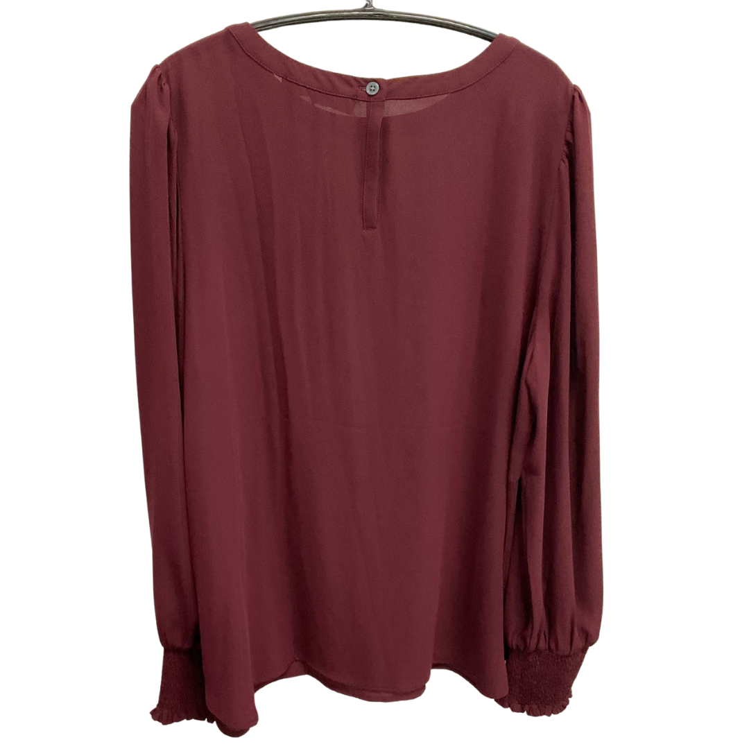 Top Long Sleeve By Loft In Red, Size: L