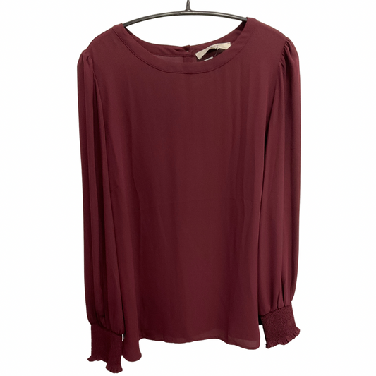 Top Long Sleeve By Loft In Red, Size: L