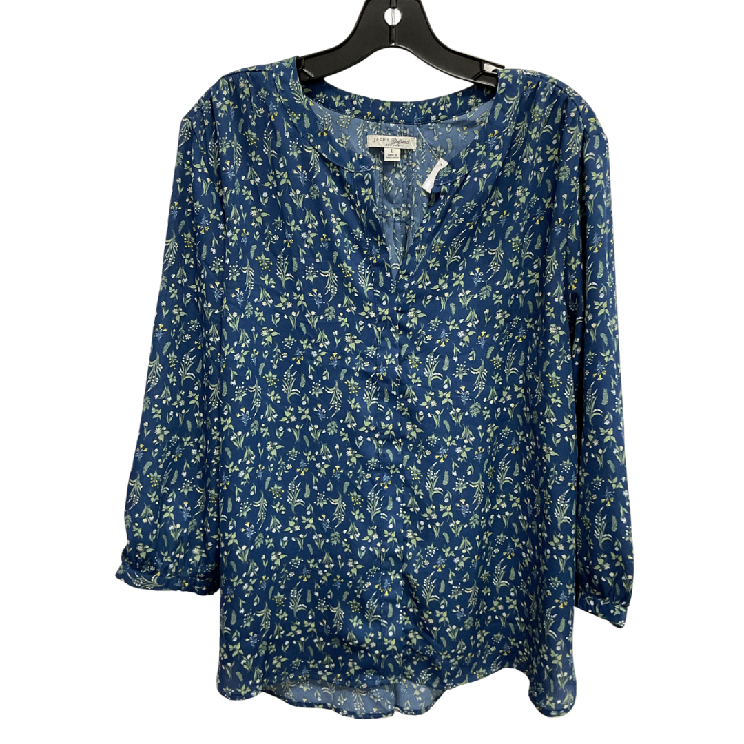 Top Long Sleeve By Jachs Girlfirend In Floral Print, Size: L