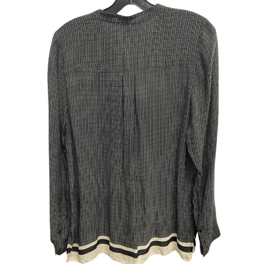 Top Long Sleeve By Vince In Black & Cream, Size: L