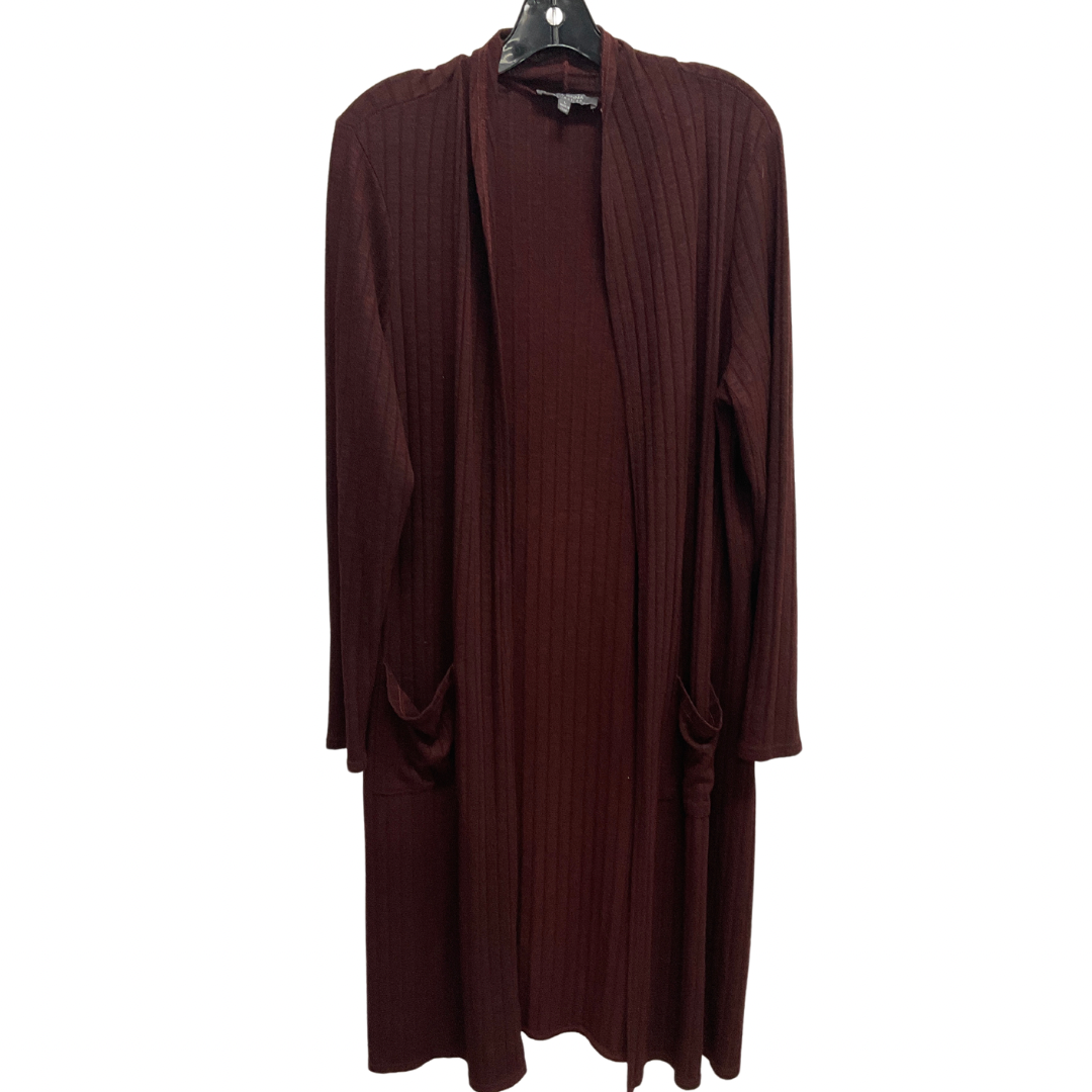 Cardigan By Lisa Rinna In Maroon, Size: L