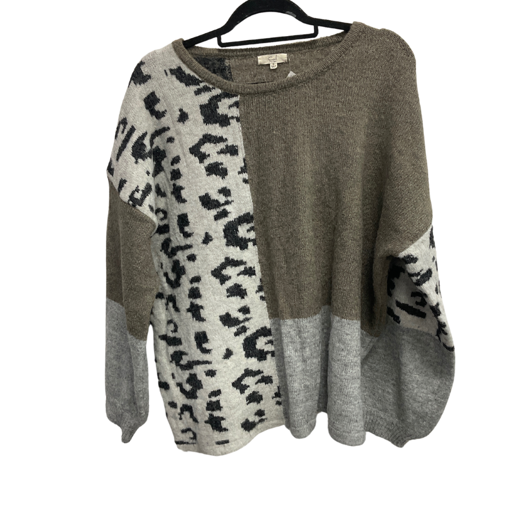 Sweater By Easel In Grey & White, Size: S