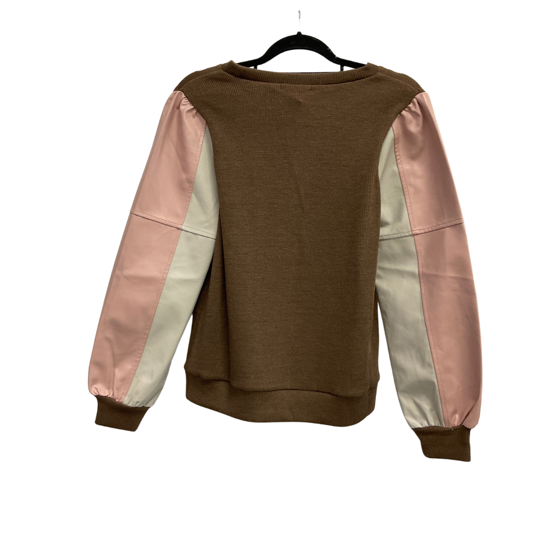 Top Long Sleeve By Thml In Brown & Pink, Size: S