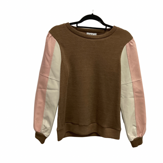 Top Long Sleeve By Thml In Brown & Pink, Size: S