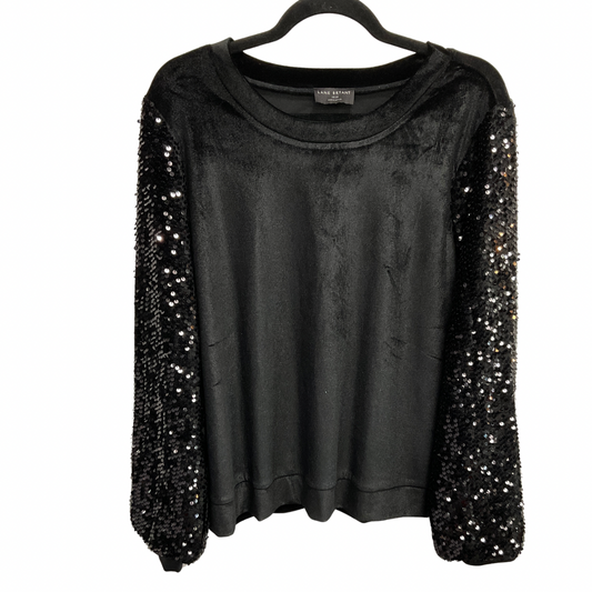 Top Long Sleeve By Lane Bryant In Black, Size: 1x