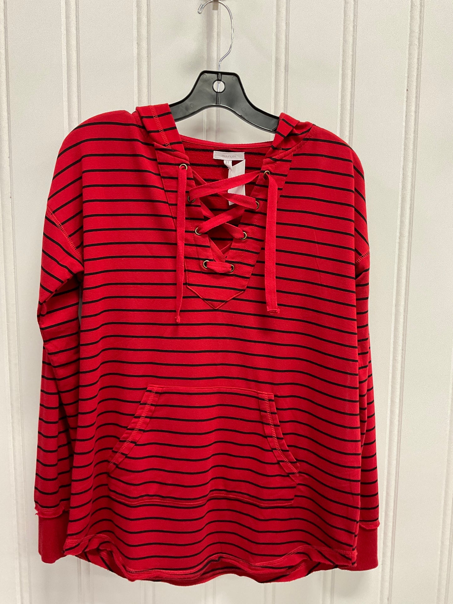 Top Long Sleeve By Maurices In Black & Red, Size: Xs