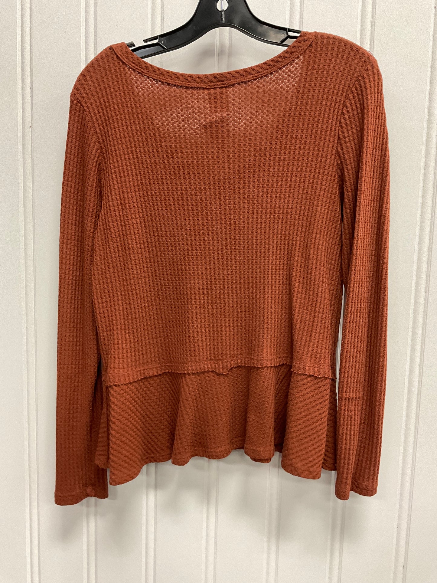 Top Long Sleeve By Paper Crane In Brown, Size: M