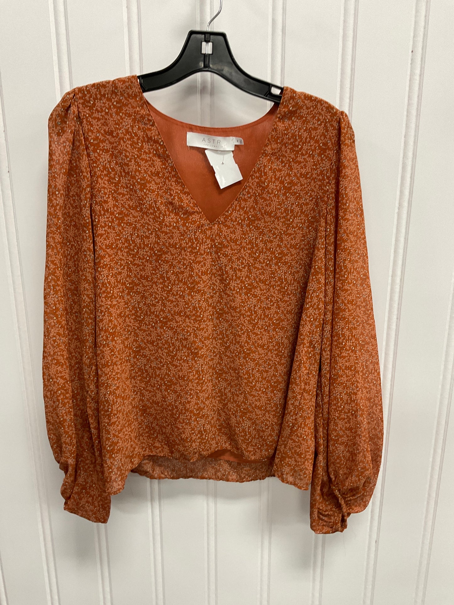 Top Long Sleeve By Astr The Label In Orange, Size: M