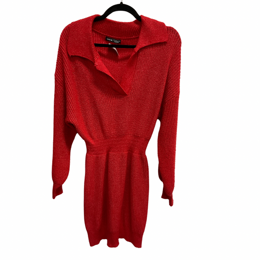 Dress Sweater By Shein In Red, Size: L