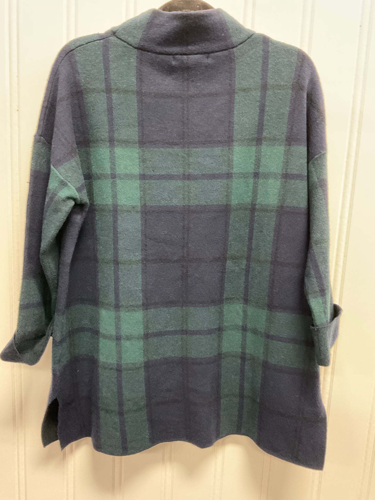 Sweater By Tahari By Arthur Levine In Blue & Green, Size: L