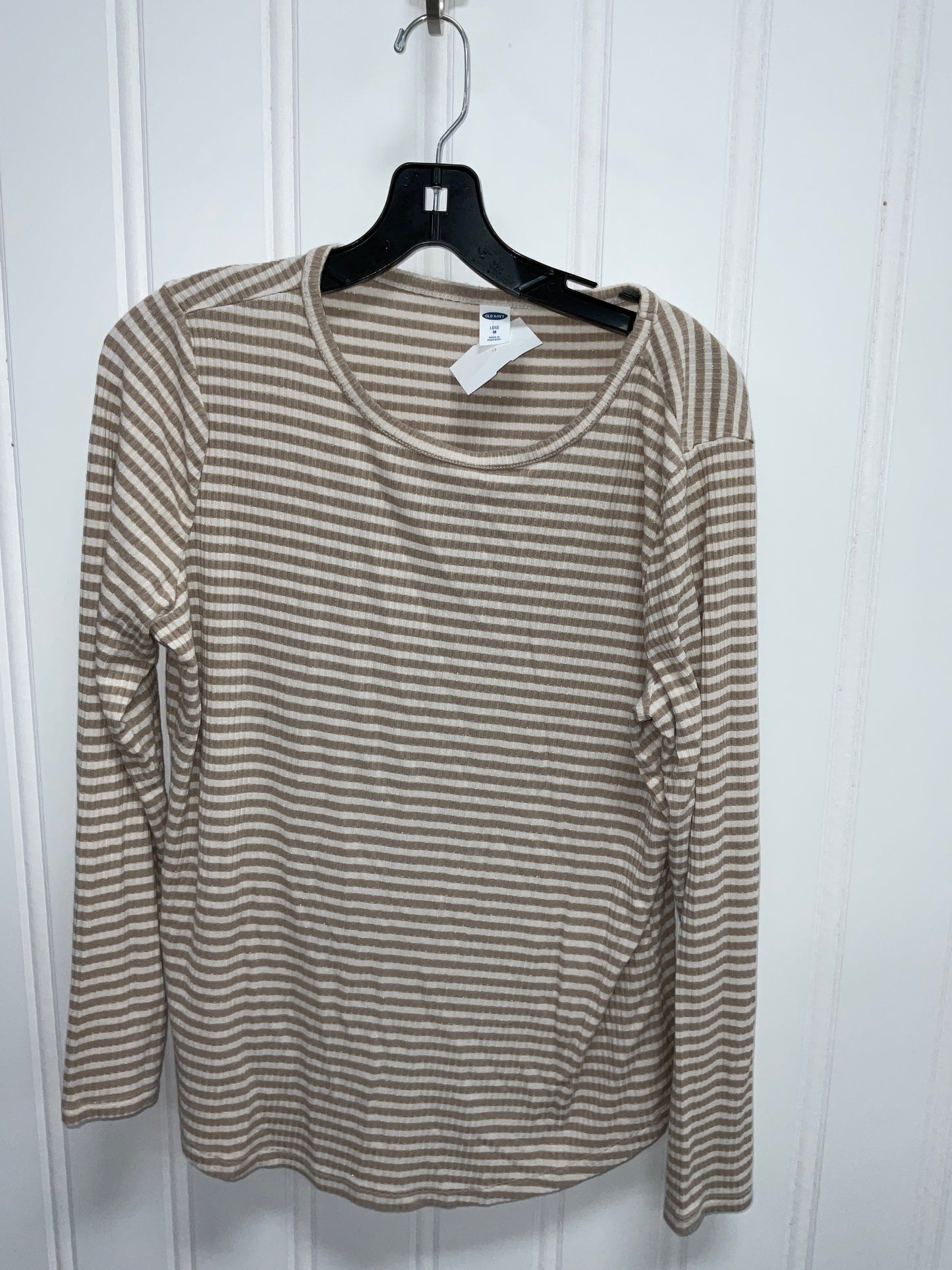 Top Long Sleeve Basic By Old Navy In Striped Pattern, Size: M