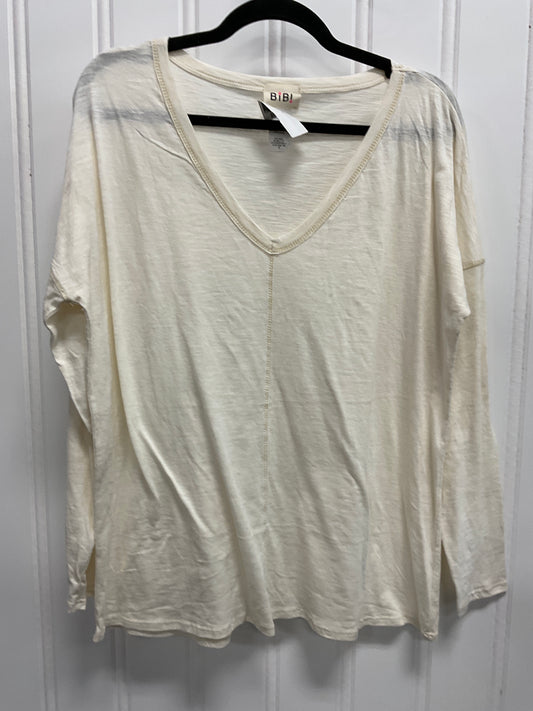 Top Long Sleeve By Bibi In Cream, Size: S