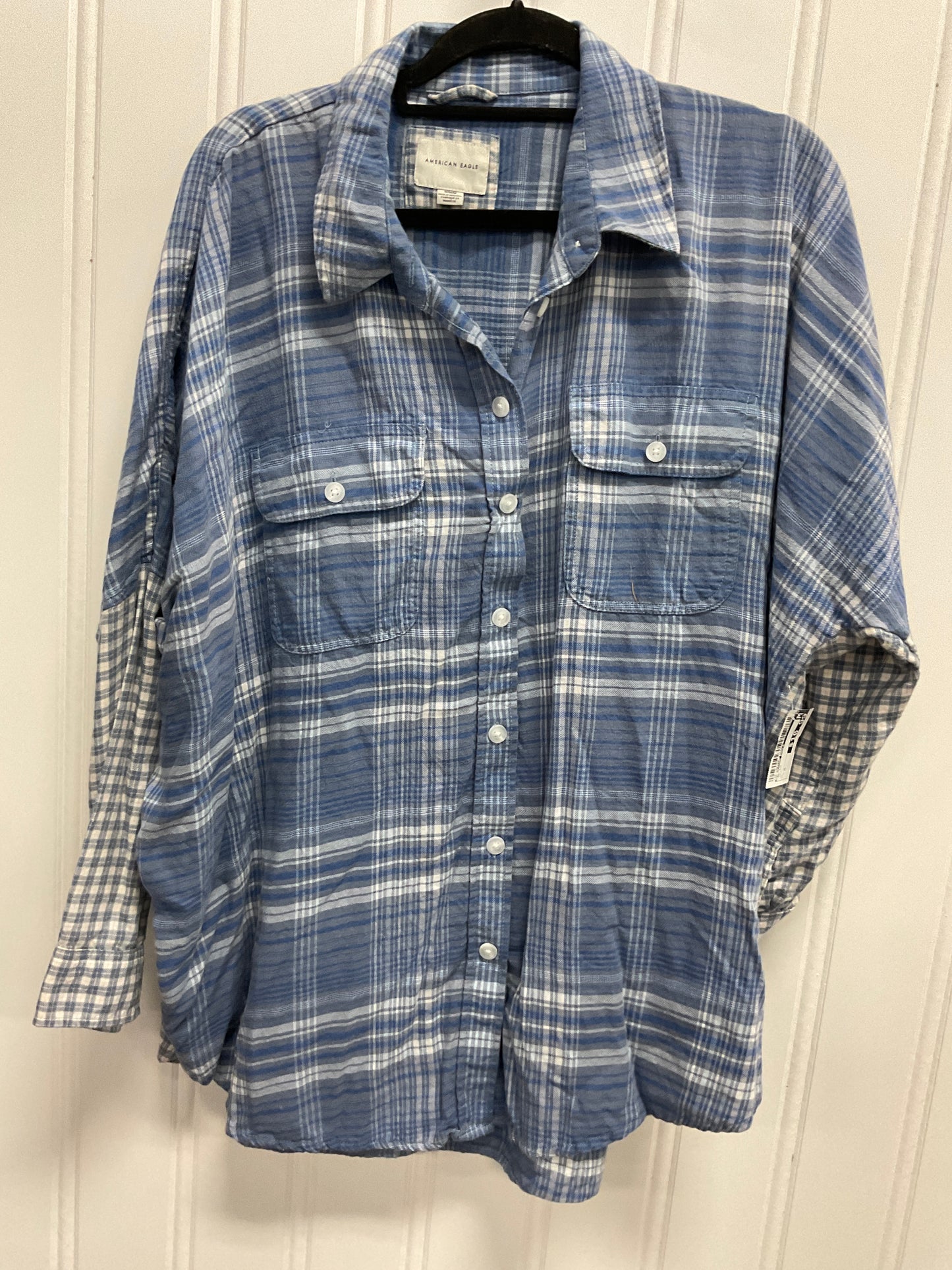 Top Long Sleeve By American Eagle In Blue, Size: M