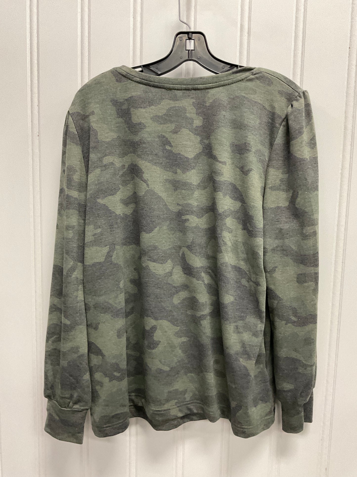 Top Long Sleeve Basic By Jane And Delancey In Camouflage Print, Size: Xl