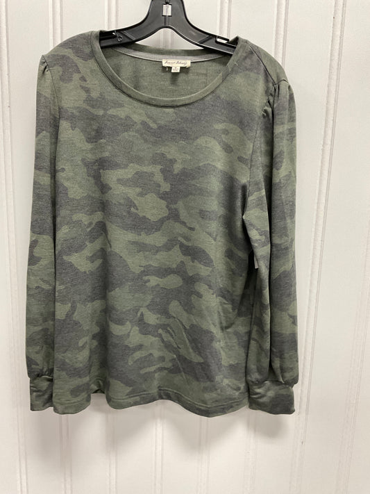 Top Long Sleeve Basic By Jane And Delancey In Camouflage Print, Size: Xl