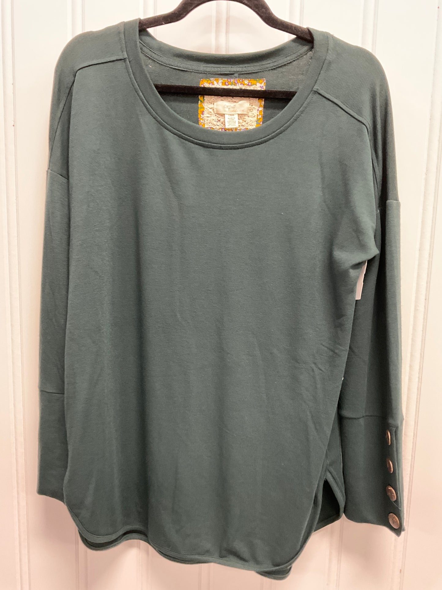 Top Long Sleeve Basic By Cupio In Green, Size: L