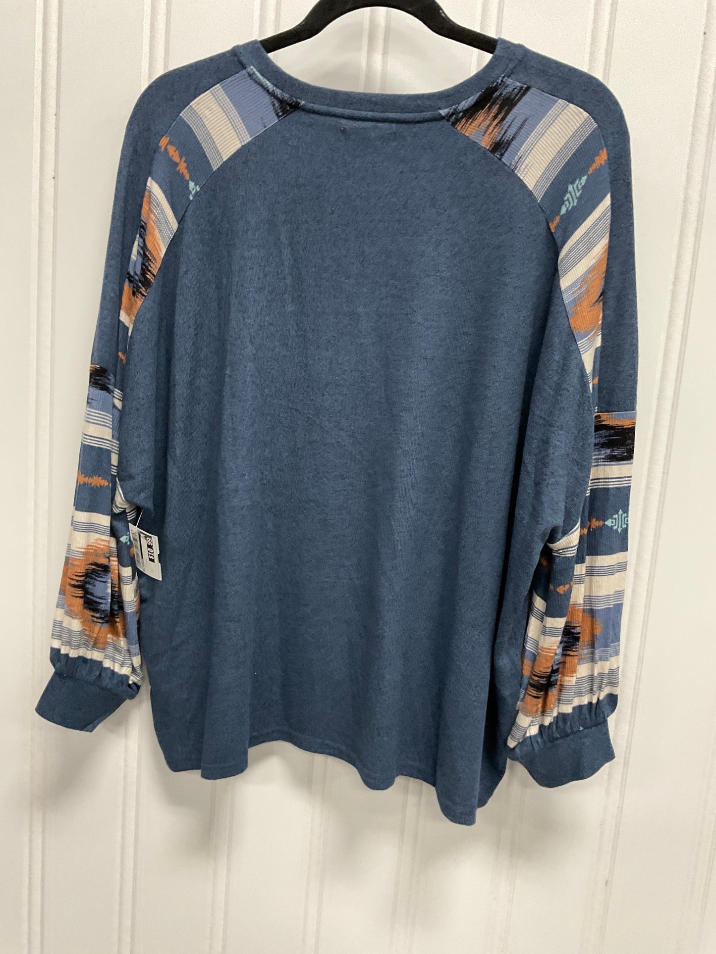 Top Long Sleeve By Maurices In Blue & Brown, Size: M