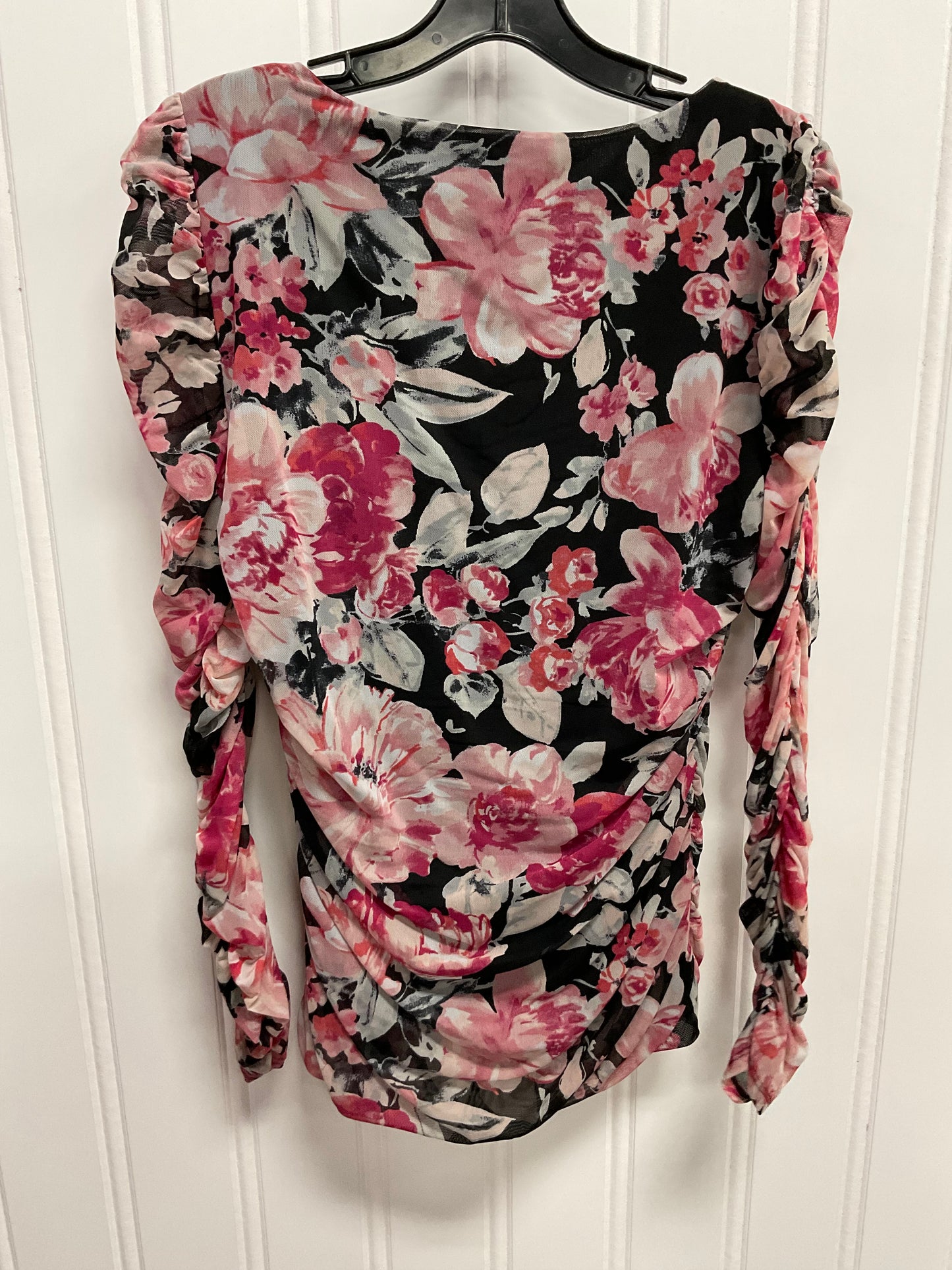 Top Long Sleeve By White House Black Market In Black & Pink, Size: M