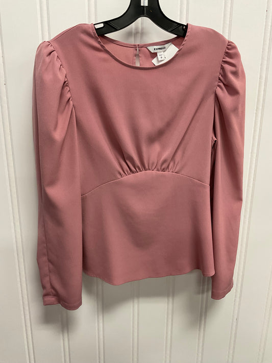 Top Long Sleeve By Express In Pink, Size: S