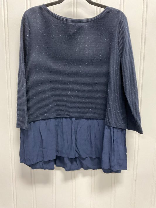 Top Long Sleeve By Loft In Navy, Size: L