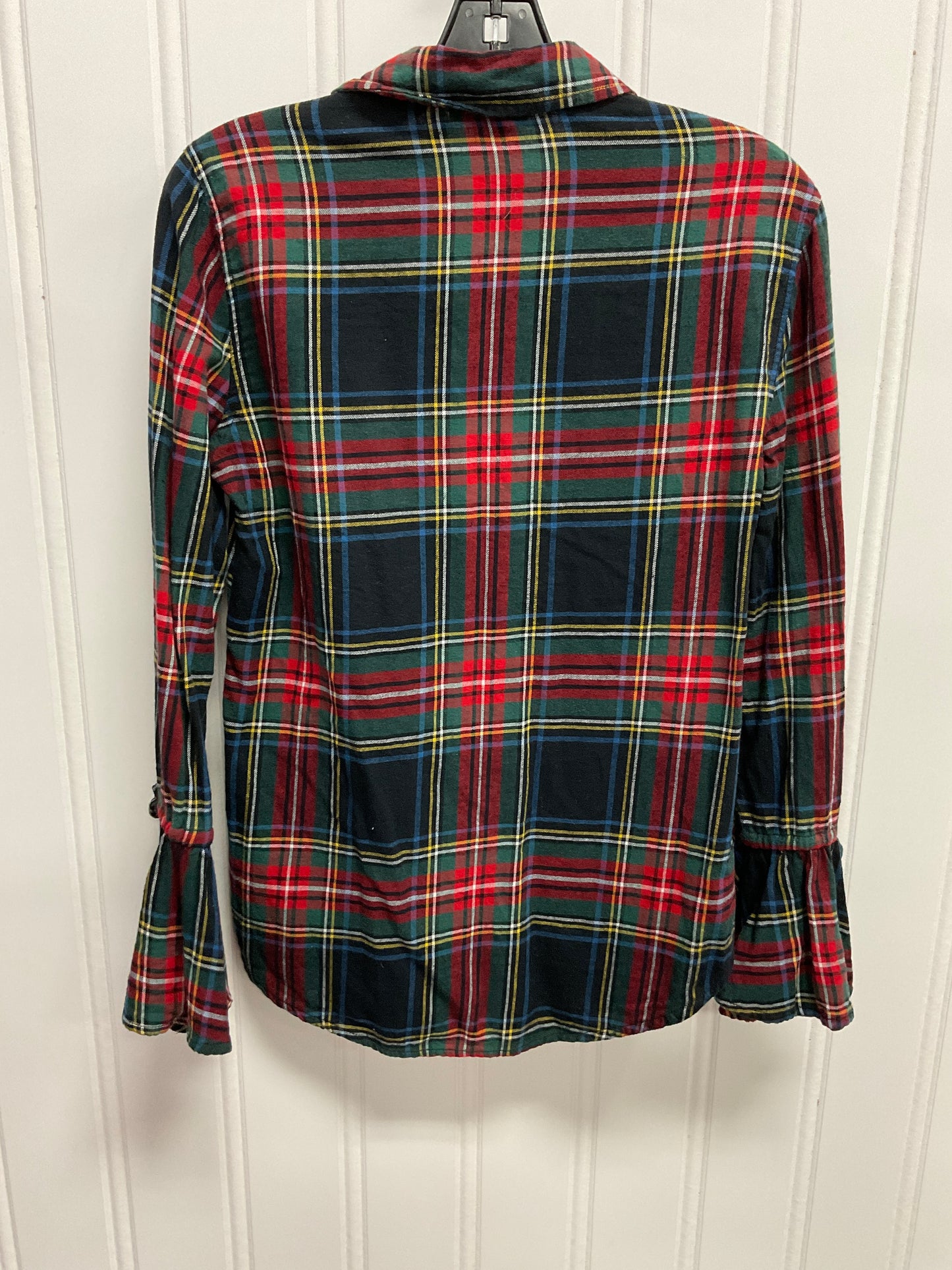 Top Long Sleeve By Beachlunchlounge In Plaid Pattern, Size: Xs