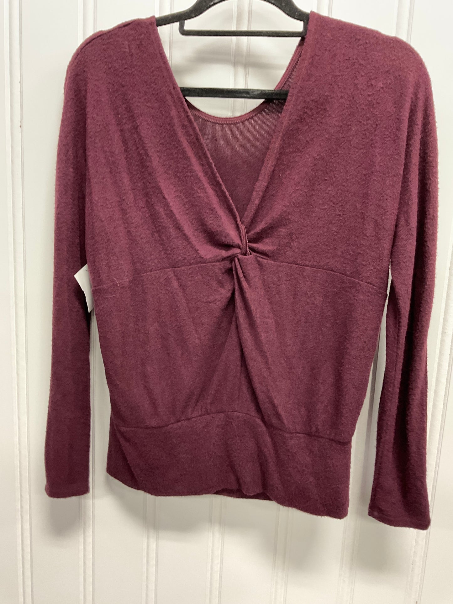 Top Long Sleeve By White House Black Market In Maroon, Size: Xs