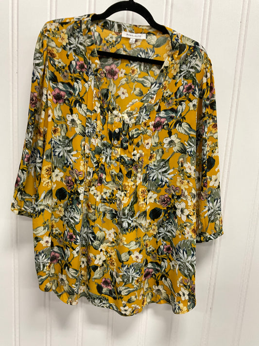 Top Long Sleeve By Rose And Olive In Floral Print, Size: 1x