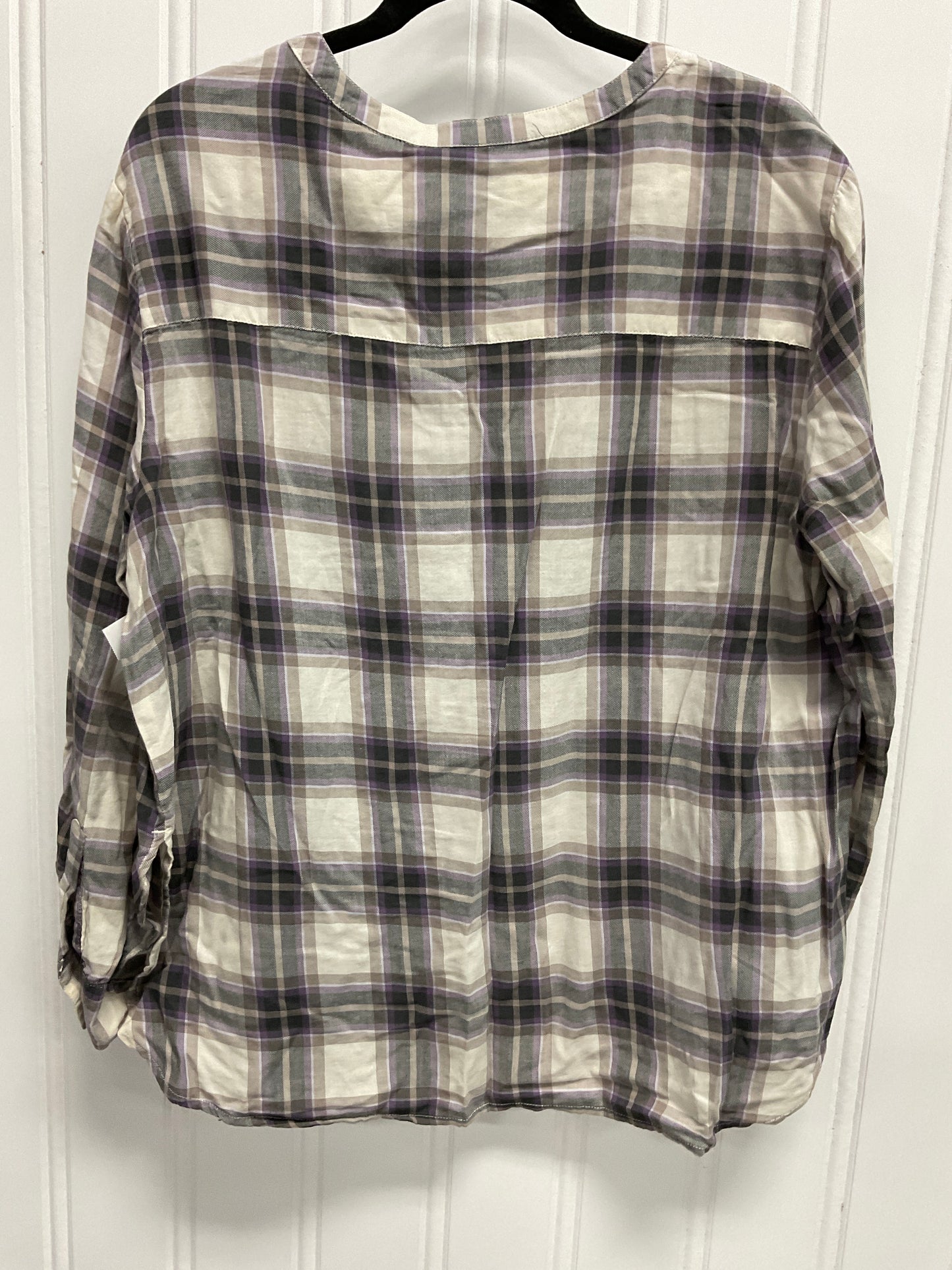 Top Long Sleeve By Old Navy In Plaid Pattern, Size: M