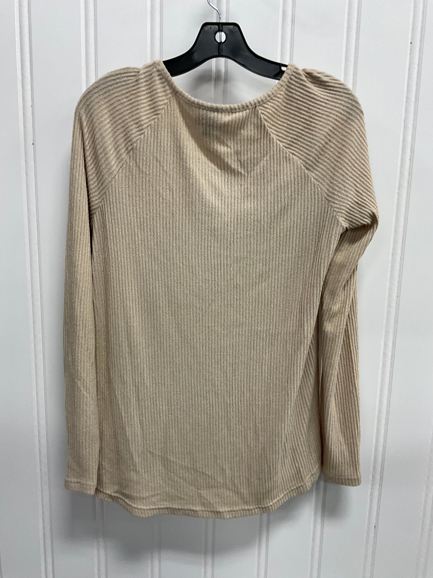 Top Long Sleeve Basic By Universal Thread In Beige, Size: S