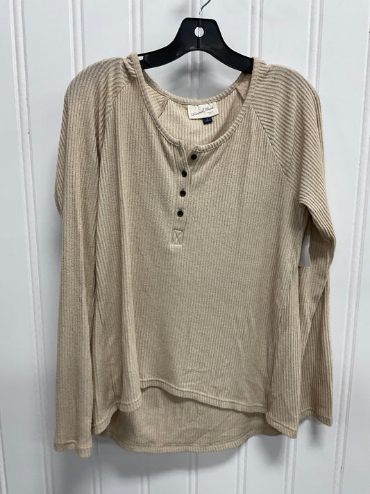 Top Long Sleeve Basic By Universal Thread In Beige, Size: S