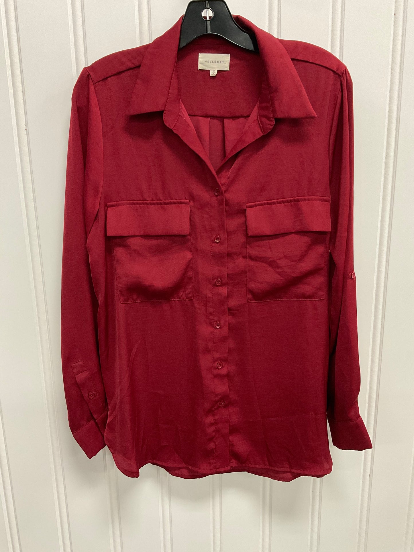 Top Long Sleeve By Melloday In Red, Size: M