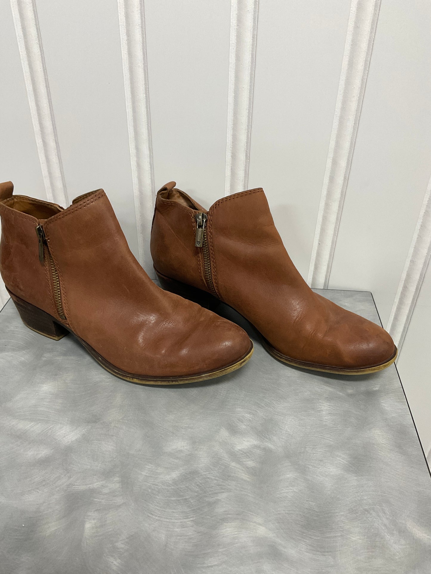 Boots Ankle Heels By Lucky Brand In Brown, Size: 9