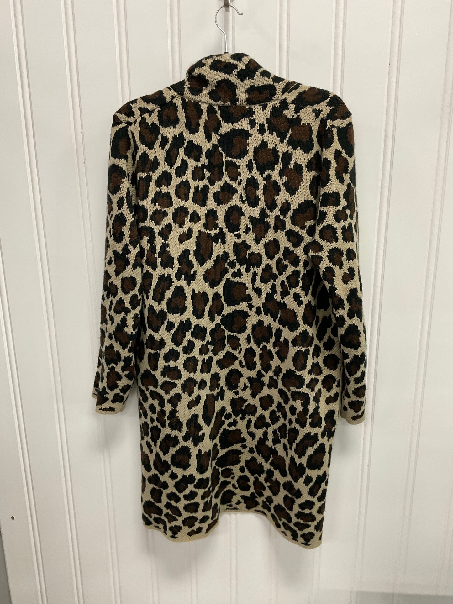 Cardigan By Clothes Mentor In Animal Print, Size: Xl