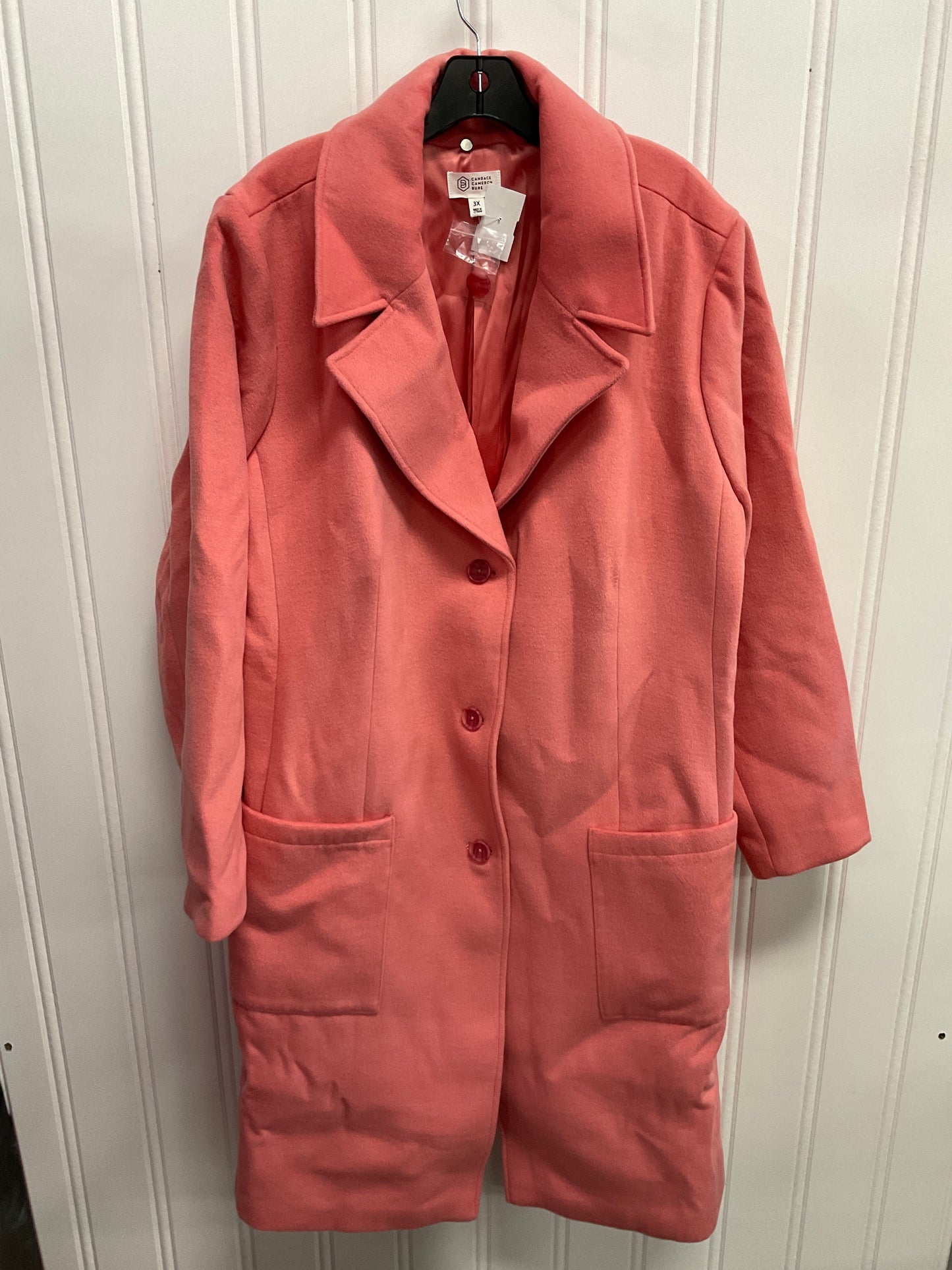 Coat Peacoat By Cmc In Pink, Size: 3x