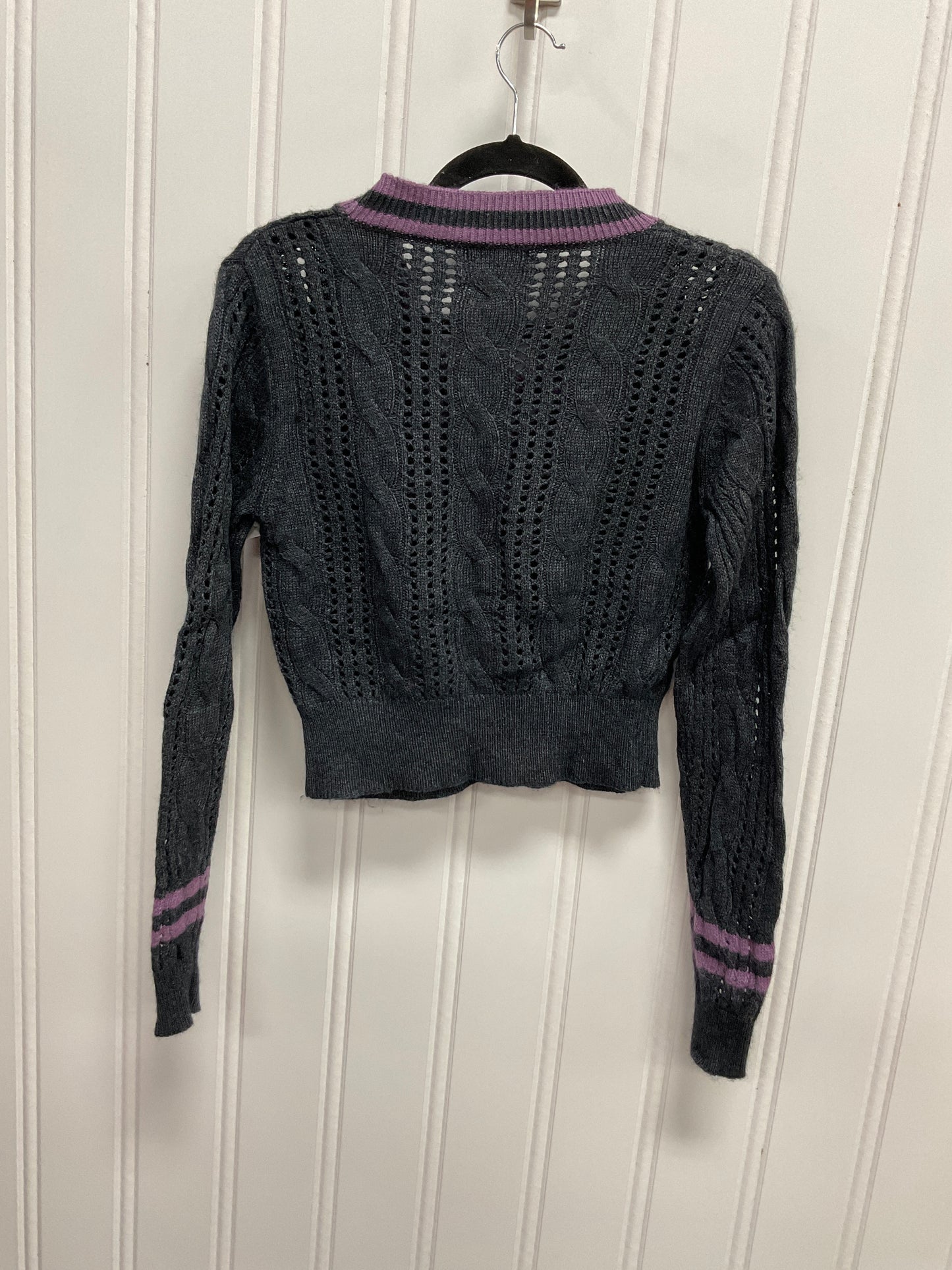 Cardigan By Cmb In Grey & Purple, Size: M