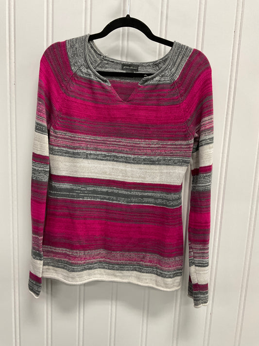 Sweater By Eddie Bauer In Grey & Pink, Size: S