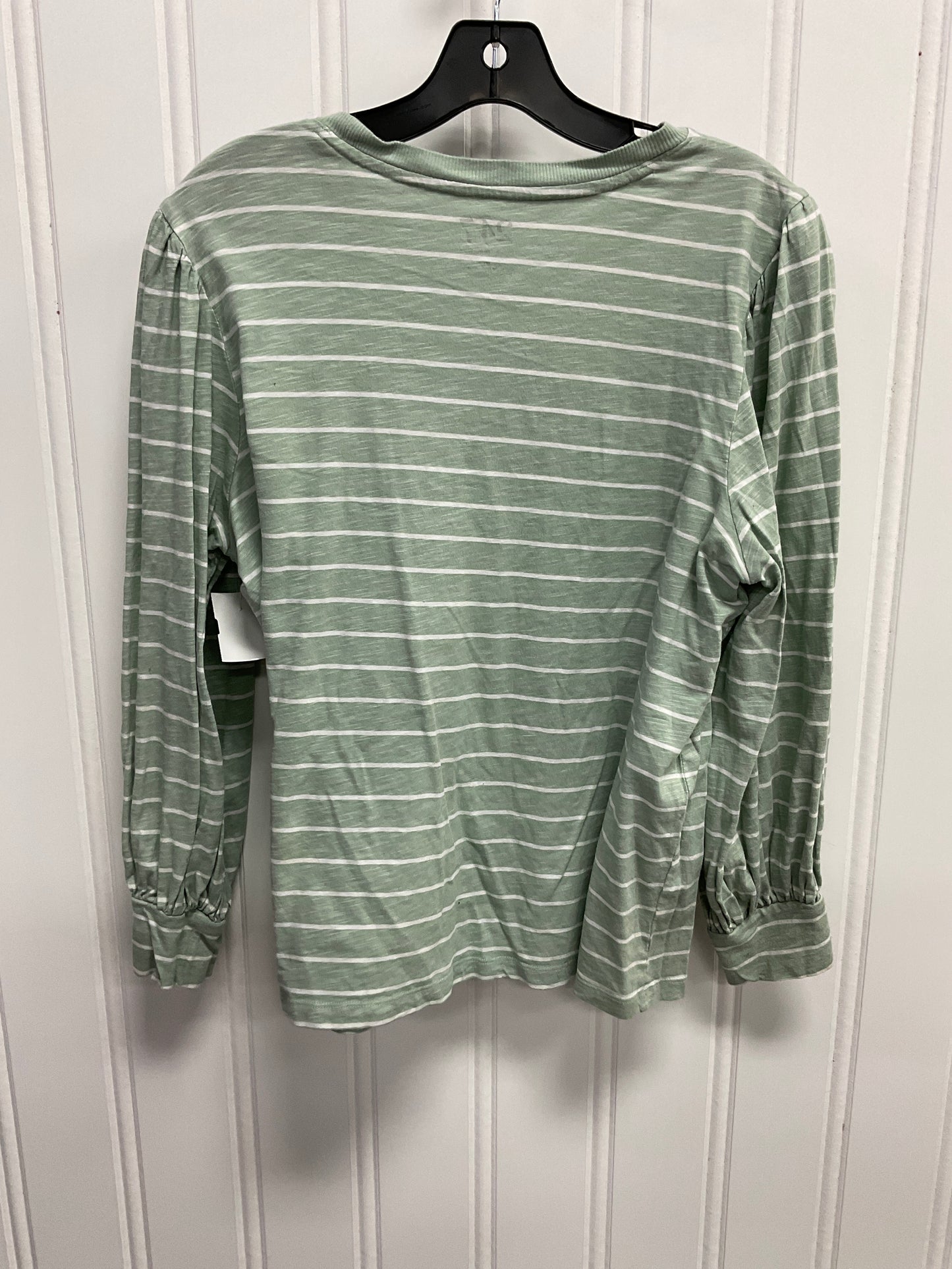 Top Long Sleeve By Maurices In Green & White, Size: Xl