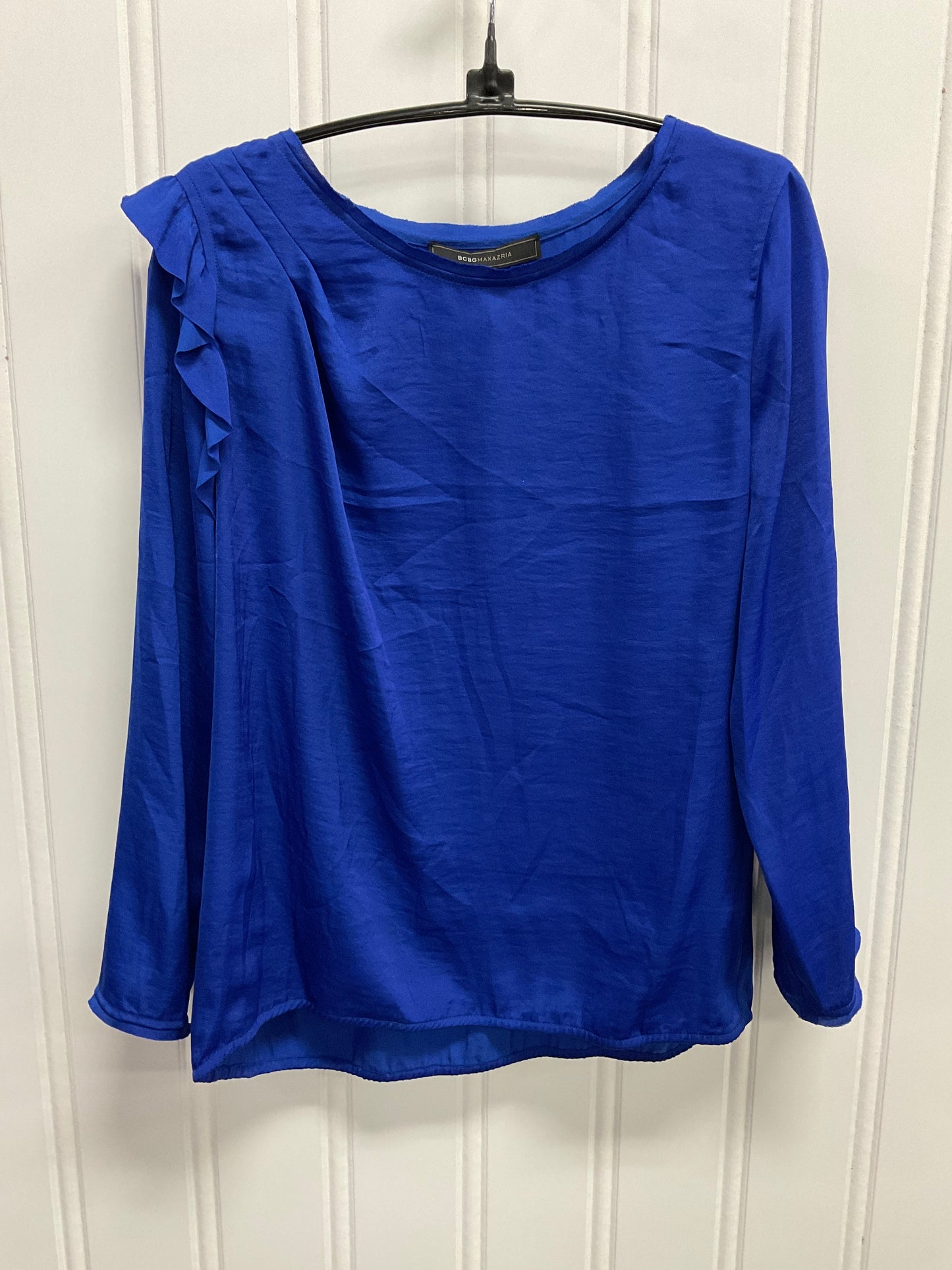 Top Long Sleeve By Bcbgmaxazria In Blue, Size: S