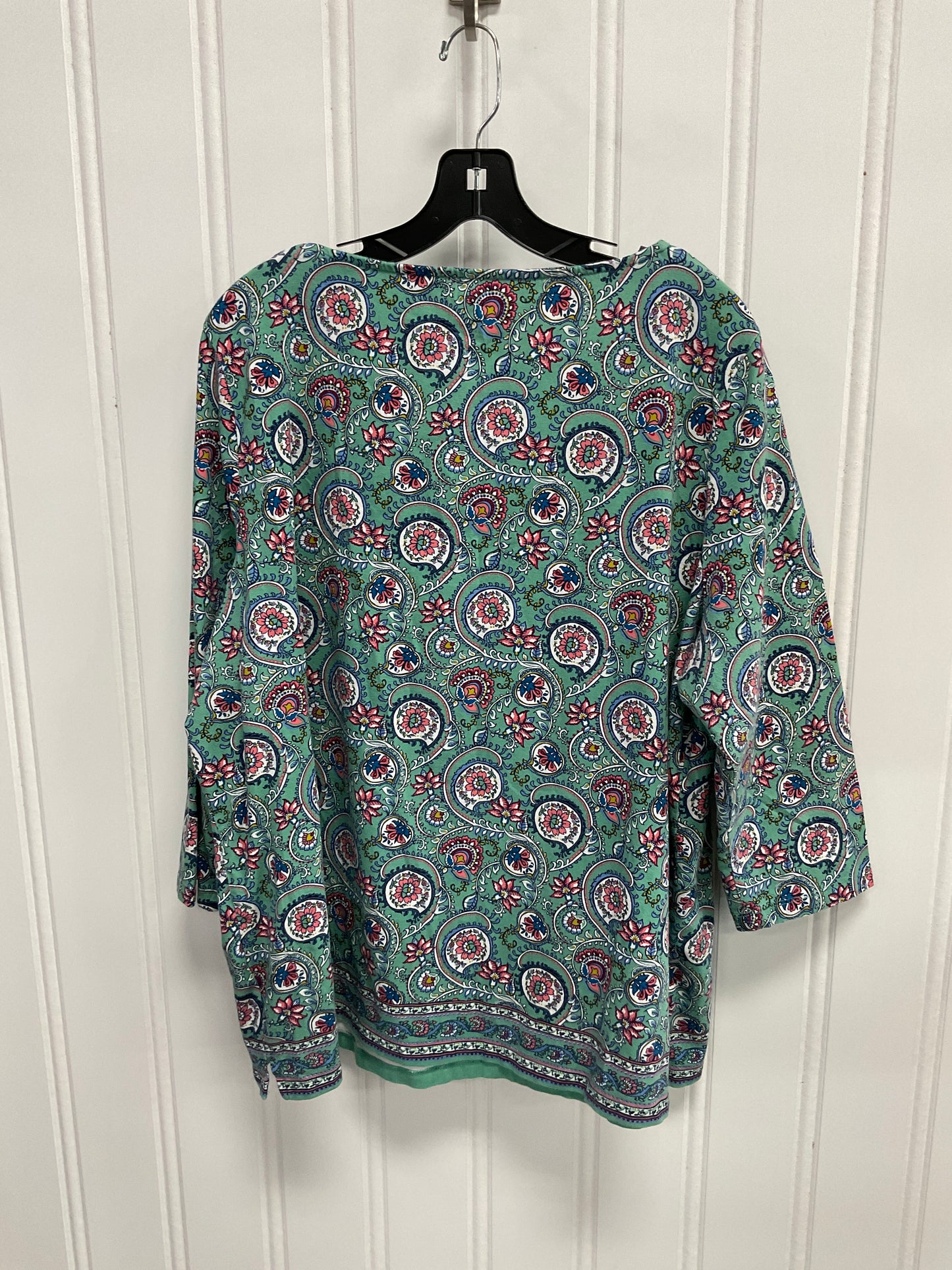 Top Long Sleeve By Talbots In Paisley Print, Size: 3x