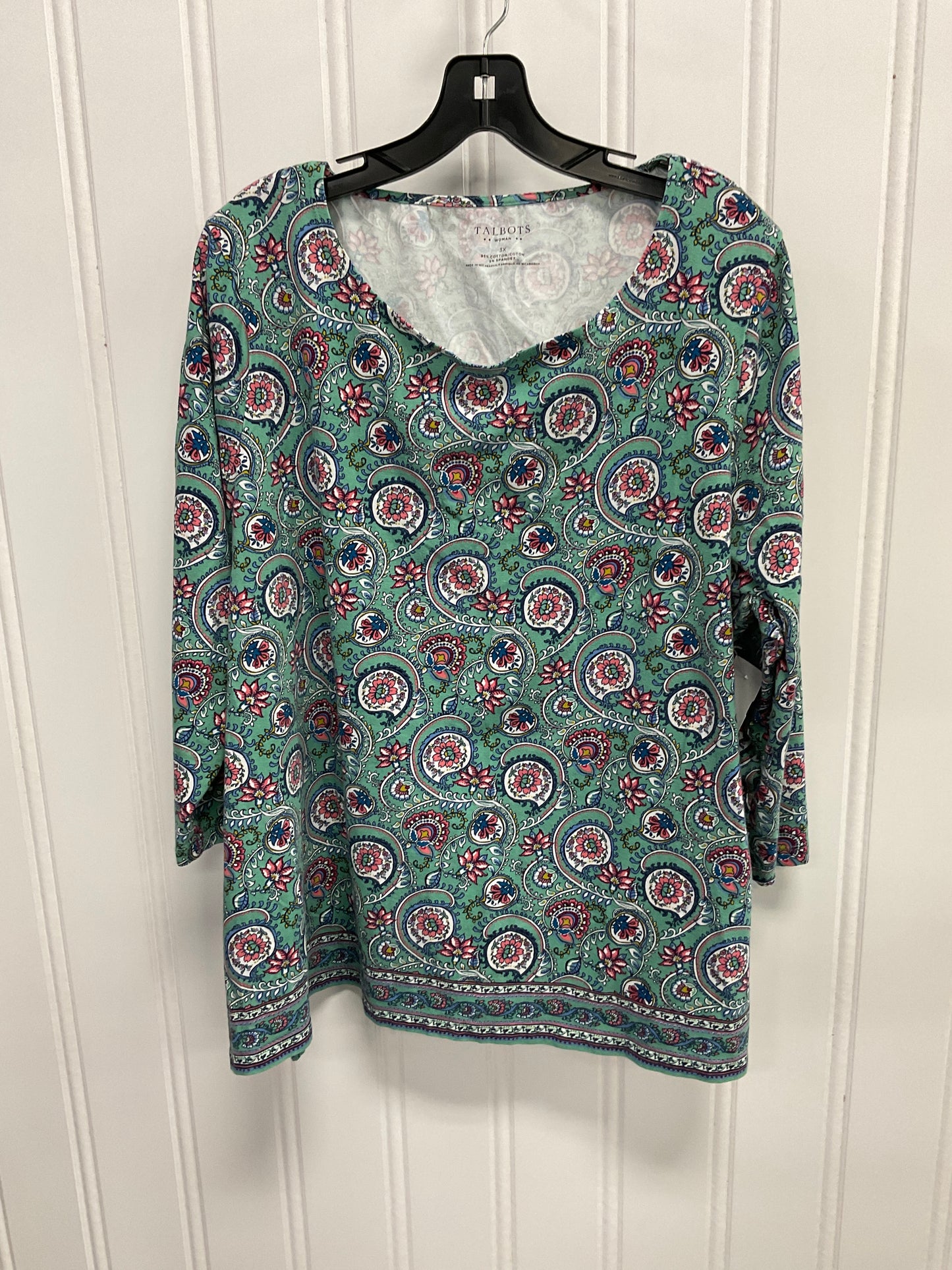 Top Long Sleeve By Talbots In Paisley Print, Size: 3x