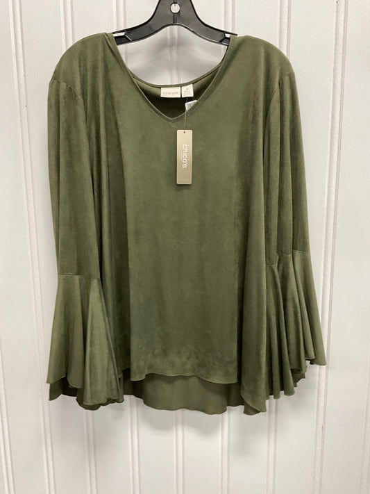 Top Long Sleeve By Chicos In Green, Size: 2x