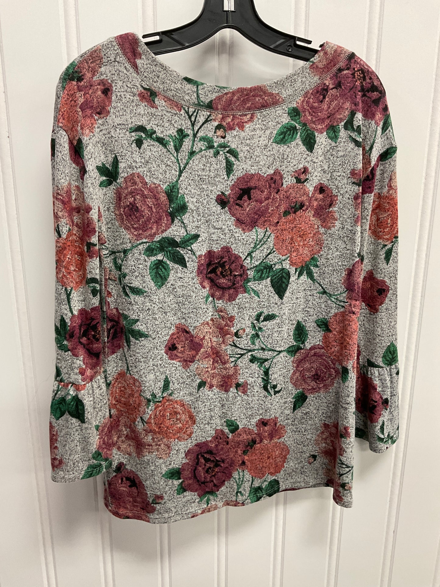 Top Long Sleeve By Maurices In Floral Print, Size: S