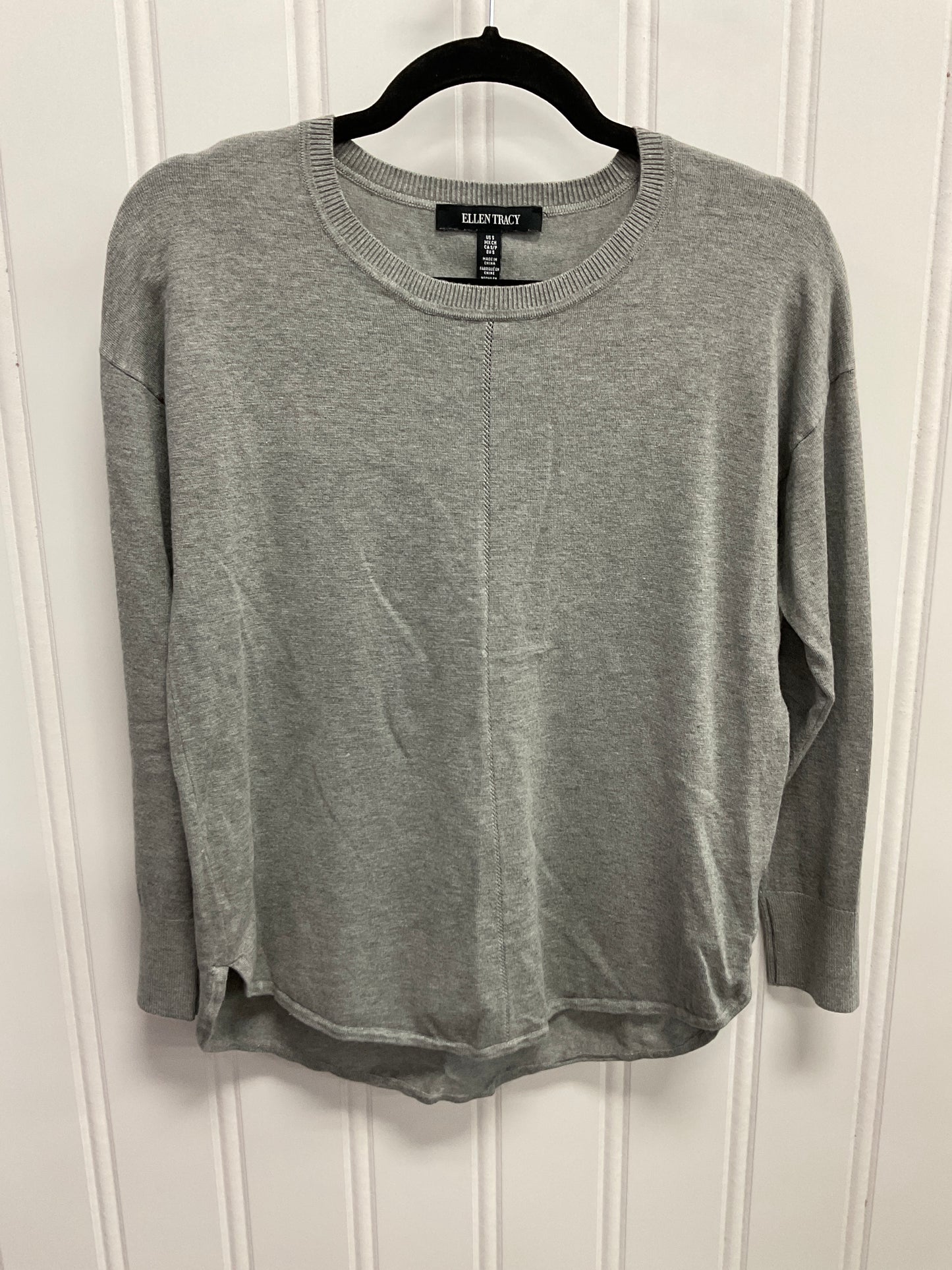 Top Long Sleeve By Ellen Tracy In Grey, Size: S