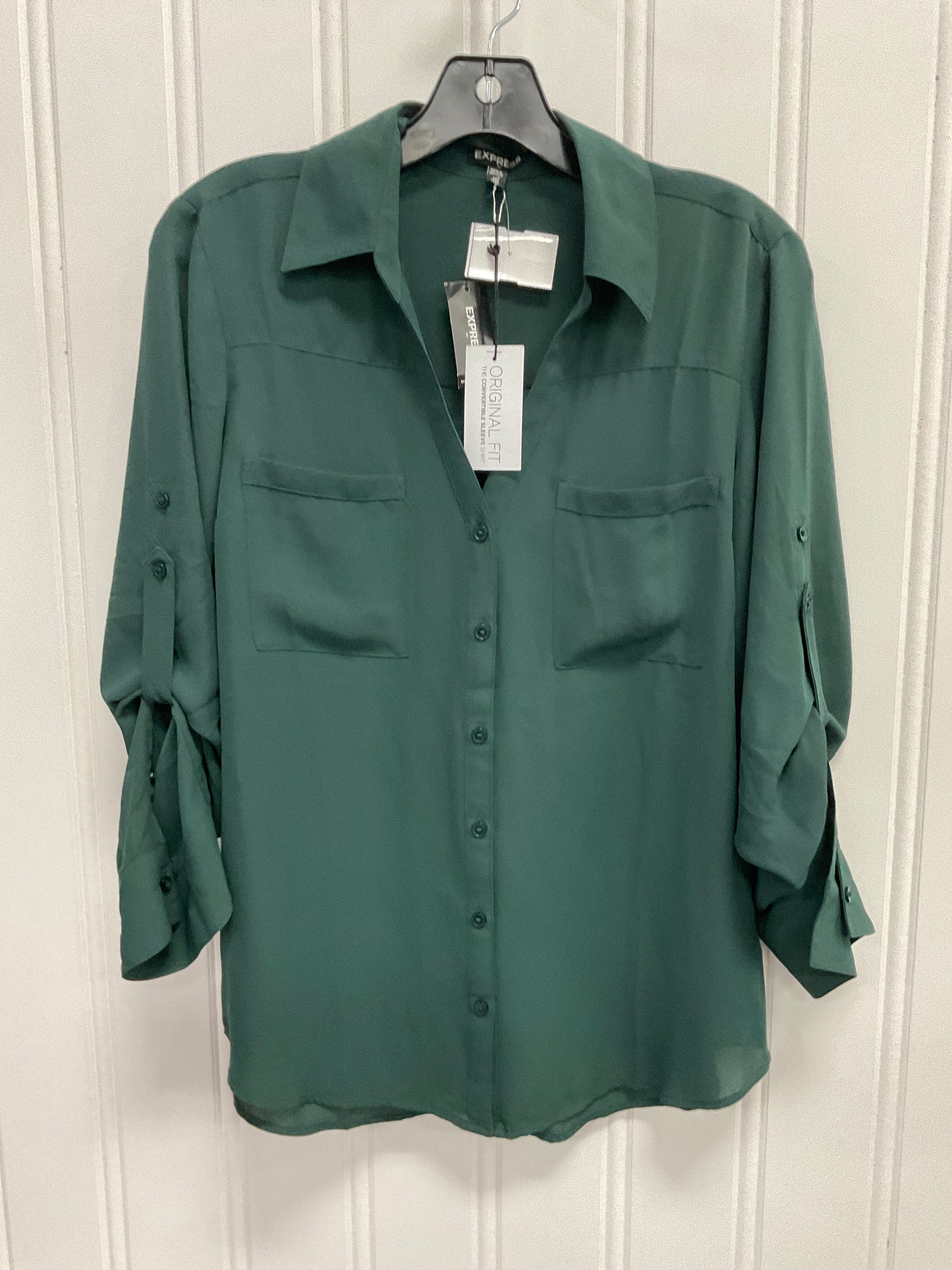 Top Long Sleeve By Express In Green, Size: M