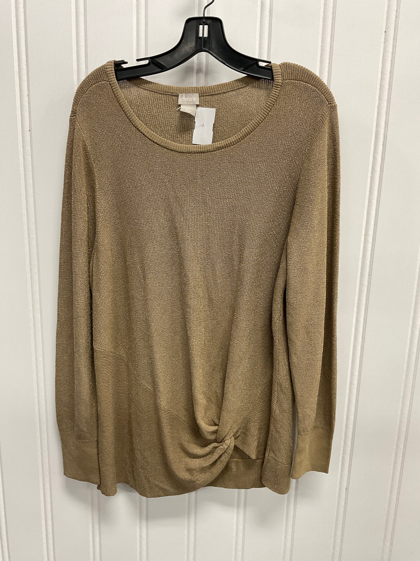 Sweater By Chicos In Tan, Size: Xl