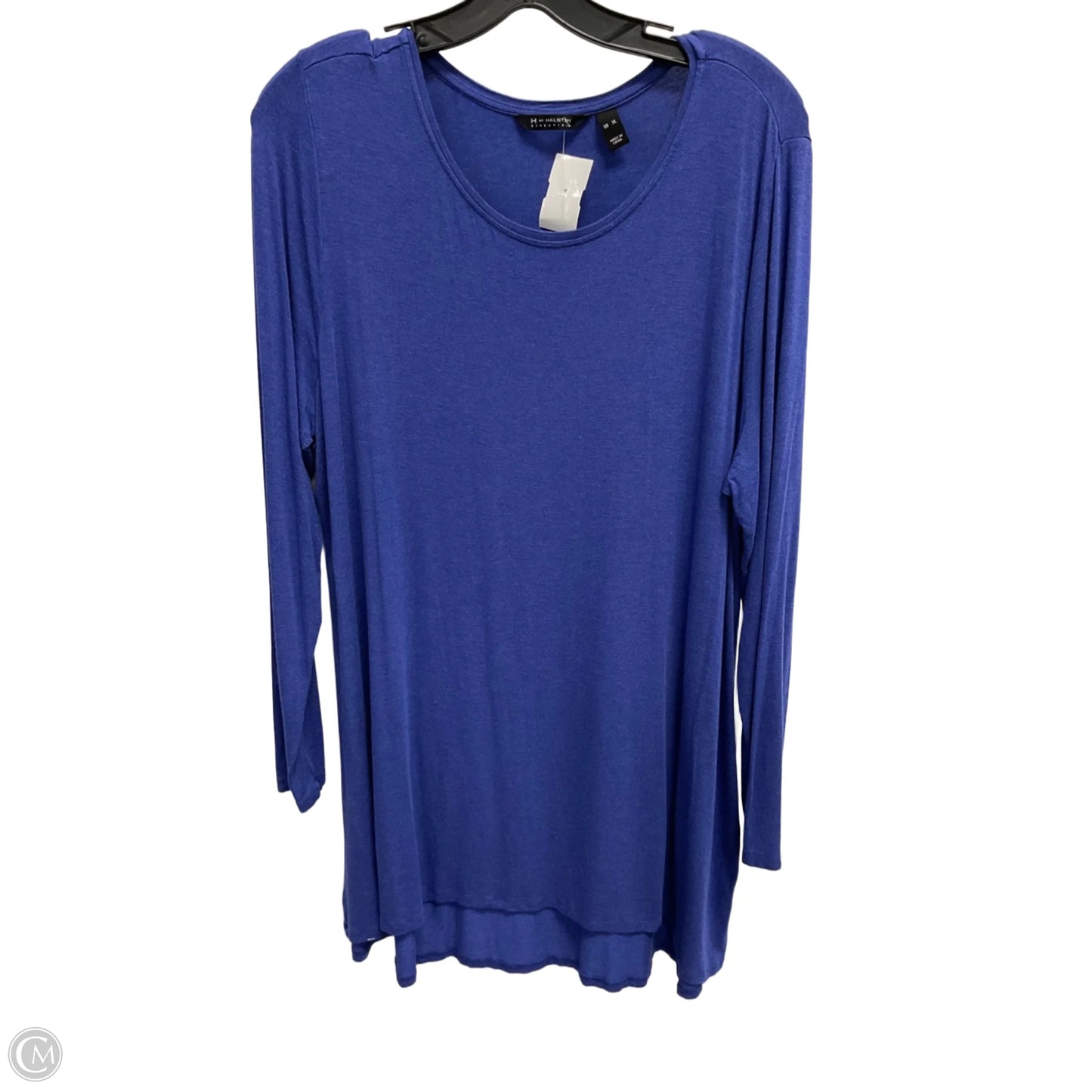 Tunic Long Sleeve By H For Halston In Blue, Size: Xl