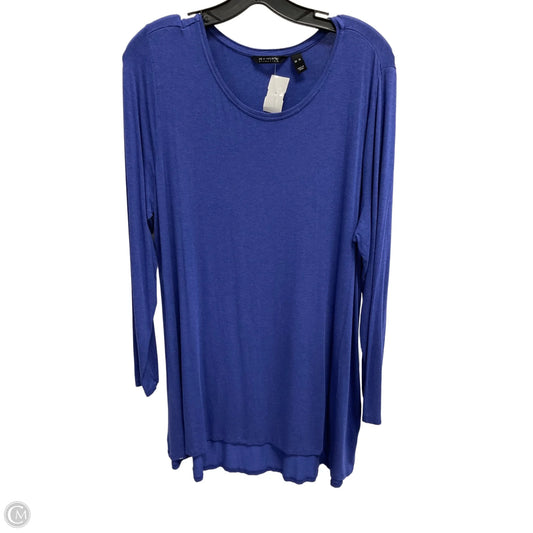 Tunic Long Sleeve By H For Halston In Blue, Size: Xl