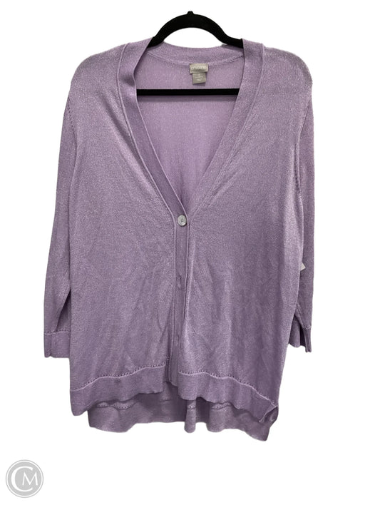 Cardigan By Chicos In Purple, Size: Xl