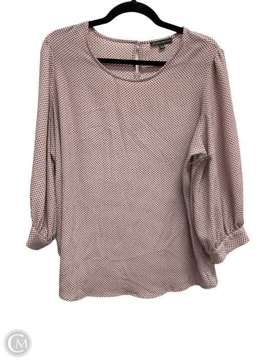 Top Long Sleeve By Adrianna Papell In Black & Pink, Size: L