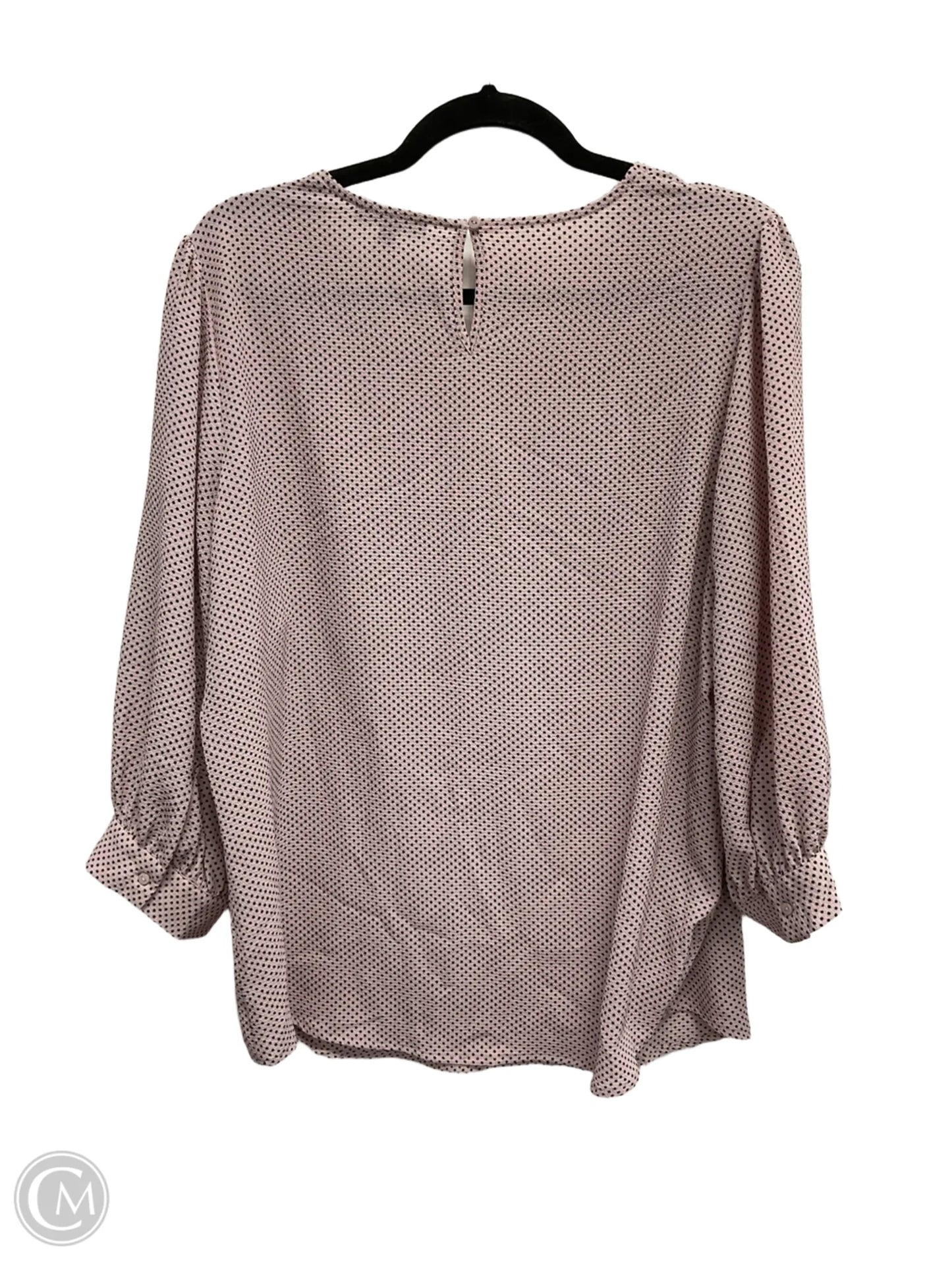 Top Long Sleeve By Adrianna Papell In Black & Pink, Size: L